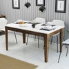 Image de Skye Decor, Milan 514 - Noyer, Blanc, Table à manger, Noyer, PANNEAUX DE PARTICULES 100 % MÉLAMINÉS, 145 x 88 x 75 cm