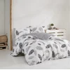 Image de L'Essentiel Linge de Maison, Plume - Grey, Ranforce Super King Housse de couette (FR), Gris, 100 % COTON RANFORCE, 260 x 220 cm