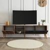 Image de Skye Decor, meuble TV moderne en aggloméré 100 % mélaminé, 180 x 53 x 35 cm, noyer et anthracite, avec pieds en bois de 18 mm d'épaisseur, design scandinave.
