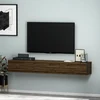 Image de Skye Decor, Terra - Walnut, Support pour téléviseur, 100 % PANNEAUX DE SPANCE REVÊTUS DE MÉLAMINE, noyer, 180 x 31,4 x 26 cm
