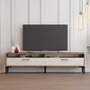 Image de Skye Decor, meuble TV moderne en aggloméré 100 % mélaminé, 180 x 35 x 47 cm, noyer et crème | Épaisseur : 18 mm | Un design élégant pour votre intérieur.