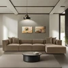 Image de Hanah Home, Sora (L1-O1-O1-1R-POUFFE ) - Marron, canapé d'angle, 100 % charme, marron, 430 x 102 x 75 cm