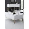 Image de Skye Decor, Lord - White, Gold, Table basse, 100 % PANNEAUX DE MÉLAMINE RECOUVERTS, blanc, 90 x 60 x 40 cm