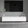 Image de Skye Decor, Imaj - Marble, White, Meuble TV, Marbre blanc, PANNEAUX DE PARTICULES 100 % MÉLAMINÉS, 180 x 35 x 45,2 cm