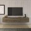 Image de Skye Decor, West - Walnut, Table de télévision, noyer, 100 % PANNEAUX DE SPANCE REVÊTUS DE MÉLAMINE, 150 x 32 x 30 cm