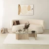 Image de Skye Decor, Escape - Travertine, tables basses, travertin, verre, 105 x 30 x 65 cm