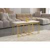 Image de Skye Decor, Defne - Or, Travertine, Tables basses, Travertin, 100 x 52 x 50 cm