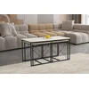 Image de Skye Decor, Defne - Black, Marble, Noir, Ensemble de tables basses, 100 x 52 x 50 cm, 100 % ESPAGNE MÉLAMINÉE