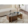 Image de Skye Decor, Vetrino - Walnut, tables basses, noyer, verre, 105 x 40 x 65 cm
