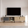 Image de Skye Decor, Tarz - Anthracite, Chêne, Meuble TV, Anthracite, PANNEAUX DE PARTICULES 100 % MELAMINÉES, 33 x 180 x 49 cm
