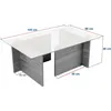 Image de Skye Decor, Vetrino - Travertine, tables basses, travertin, verre, 105 x 40 x 65 cm