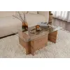 Image de Skye Decor, Vetrino - Atlantic Pine, table basse, 100 % verre trempé, pin atlantique, 105 x 65 x 40 cm