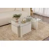 Image de Skye Decor, Vetrino - Wooden White, table basse, 100 % verre trempé, bois blanc, 105 x 65 x 40 cm
