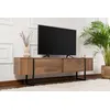 Image de Skye Decor, Serenity - Venezia Walnut, Black, meuble TV, noyer, PANNEAU DE PARTICULES 100 % MÉLAMINÉ, 180 x 30 x 50 cm