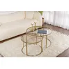 Image de Skye Decor, Aurum - 80, 60 - Or, bronze, ensemble de tables basses, or, 100 % MÉTAL, 80 x 80 x 43 cm