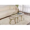 Image de Skye Decor, Aurum - 80, 60, 42 - Or, transparent, ensemble de tables basses, or, 100 % MÉTAL, 80 x 80 x 43 cm