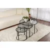 Image de Skye Decor, Aurum - 80, 60, 42 - Noir, Gris, Ensemble de tables basses, Noir, 100 % métal, 80 x 80 x 43 cm