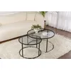 Image de Skye Decor, Aurum - 80, 60 - Noir, Gris, Ensemble de tables basses, Noir, 100 % métal, 80 x 80 x 43 cm