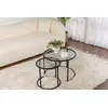 Image de Skye Decor, Aurum - 60, 42 - Noir, Gris, Ensemble de tables basses, Noir, 100 % métal, 60 x 60 x 43 cm