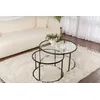 Image de Skye Decor, Aurum - 80, 60 - Noir, transparent, ensemble de tables basses, noir, 100 % métal, 80 x 80 x 43 cm