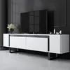 Image de Skye Decor, Yildiz - Blanc, Noir, Meuble TV, Blanc, PANNEAUX DE PARTICULES 100 % MÉLAMINÉS, 180 x 50 x 30 cm