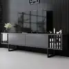 Image de Skye Decor, Chrome Line - Anthracite, Noir, Meuble TV, Anthracite, PANNEAUX DE PARTICULES 100 % REVÊTUS DE MÉLAMINE, 180 x 48 x 30 cm