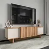 Image de Skye Decor, Diana - Beige, Walnut, Meuble TV, Beige, PANNEAUX DE PARTICULES 100 % MÉLAMINÉS, 180 x 33 x 50 cm