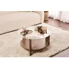 Image de Skye Decor, Clara - Noyer, Transparent, Table basse, Noyer, Plateau 100 % mélaminé, 75 x 75 x 40 cm