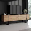 Image de Skye Decor, Luxe - Atlantic Pine, Black, meuble TV, pin atlantique, PANNEAU AGRÉGÉ 100 % MÉLAMINÉ, 180 x 30 x 50 cm