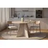 Image de Skye Decor, Virella - Travertine, table de salle à manger, travertine, plateau 100 % mélamine, 120 x 120 x 75 cm