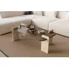 Image de Skye Decor, table basse moderne (noyer et travertin), 120 x 60 x 35 cm | Panneau de particules 100 % mélaminé | Livrée en kit, idéale pour les salons élégants et les intérieurs modernes.