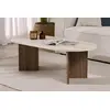 Image de Skye Decor, Sable - Travertine, Walnut, Table basse, Travertin, PANNEAU DE PARTICULES 100 % MÉLAMINÉ, 119 x 60 x 40 cm