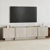 Image de Skye Decor, meuble TV moderne en aggloméré 100 % mélaminé, aspect travertin, 180 x 46 x 35 cm | Épaisseur : 18 mm, avec charnières à fermeture amortie | Un design élégant pour votre intérieur.