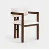 Image de Chaise De Design En Bois Et Tissu Pour Salle À Manger Toscana Noce Scuro - Blanc