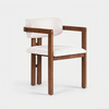 Image de Chaise De Salle À Manger Rembourrée En Bois Et Tissu Toscana - Blanc