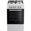 Image de Cuisinière gaz 60l 4 feux blanc - Beko - FSS53011DW - b100