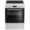 Image de Beko   Cuisinière Vitrocéramique 4 Foyers Radiants   Four Multifonction 72l   Chaleur Tournante Brassée   Nettoyage Par Catalyse   Fbe67300wcs