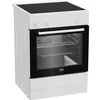 Image de Cuisinière induction Beko FSE68112MWC 60 cm 3 foyers induction Four multifonction 66 L Blanc - Neuf