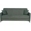 Image de Canapé convertible - 3 places - ENZO - tissu vert foncé - 2 coussins - boîte de rangement - 211 x 92 x 98 cm