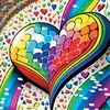 Image de Yazz Puzzle Mosaic Heart - jeu de mosaïque coloré 1023 pièces