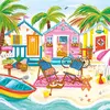 Image de Magnolia Puzzle Beach Huts - 1023 pièces jeu de pose multicolore