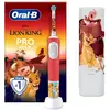 Image de Brosse à dents électrique OralB Pro Kids Le Roi Lion + étui de voyage Rouge - Neuf