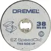 Image de Disque À Tronçonner En Métal Dremel Sc456 Speedclic, Jeu D'Accessoires Avec 5 Disques À Tronçonner Pour Couper Des Tuyaux Métalliques, De L'Acier Trempé, Du Cuivre, Des Panneaux De Cloison Sèche Et Bi