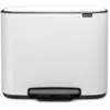 Image de Brabantia - Bo Pedal - Poubelle, Acier Inoxydable, 3 Seaux Intérieurs, Blanc, 3 X 11 Litres.