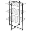 Image de Brabantia HangOn Tower Drying Rack, 23 m (noir mat), séchoir à linge en tour pliable, séchoir sur pied peu encombrant avec roulettes et crochets de suspension