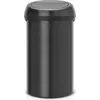 Image de Brabantia Touch Bin, 60 l, rond, noir, manuel, 40 cm, 400 mm