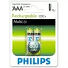 Image de Philips LR03 AAA 800 mAh Pile rechargeable Lot de 2 (HR03)