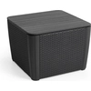 Image de Allibert by Keter Table de jardin Luzon Plus flat wicker, graphite, couvercle amovible, avec espace de rangement, plastique, aspect rotin plat