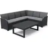 Image de Salon de jardin ALLIBERT SanRemo Lyon pour 6 personnes, noir/gris