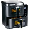 Image de Friteuse à air chaud Alpina à 2 compartiments - Airfryer 11 L - 2 paniers de 5,5 L - Fonction Match & Sync - Écran numérique - 12 programmes - 2800 W - Noir